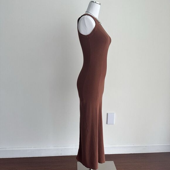 DISSH Dress Womens Small Jenna Knit Ribbed Midi Bodycon Fitted Tank Brown - Picture 4 of 8